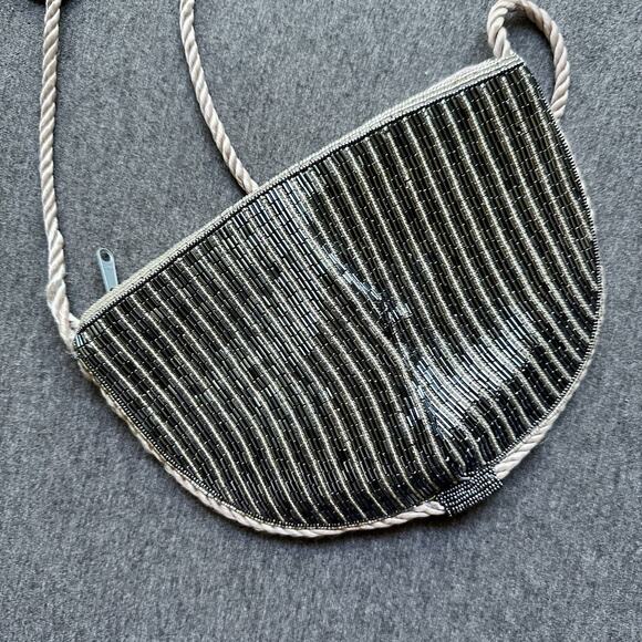 Regale Vintage Formal Floral Half Moon Circle Crossbody bag Satin Rope - Picture 11 of 16